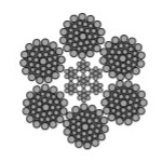 Канат двойной свивки типа лк-ро конструкции 6x36 (1+7+7/7+14)+7х7(1+6) (ГОСТ 7669-80)